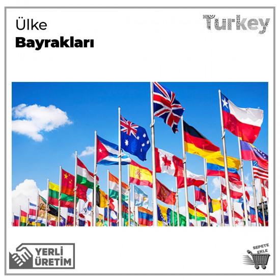 Ülke Bayrakları Gönder Bayrağı    Ebatlar- 30x45